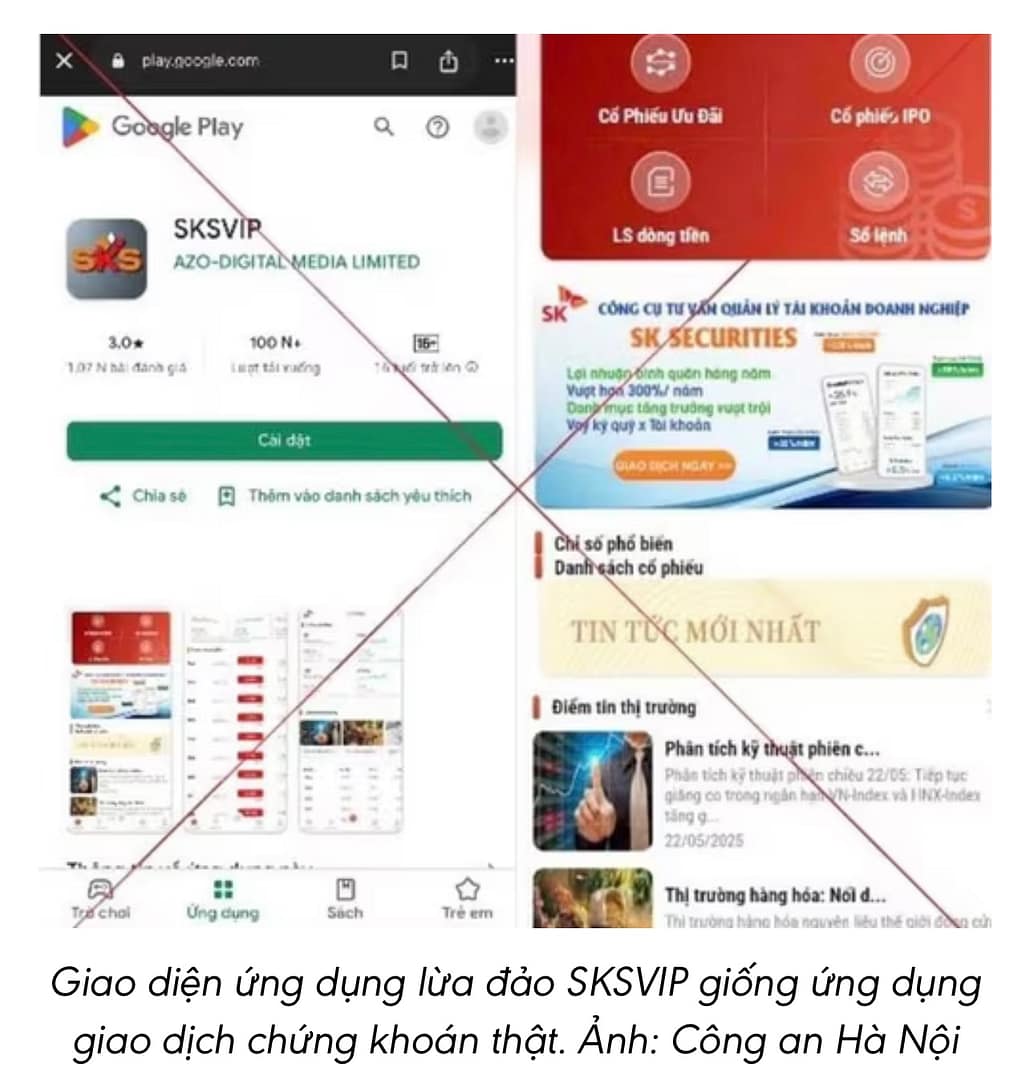 📉 “Chứng khoán ảo” SKSVIP: 3 người ở Hà Nội mất hơn 3,5 tỷ