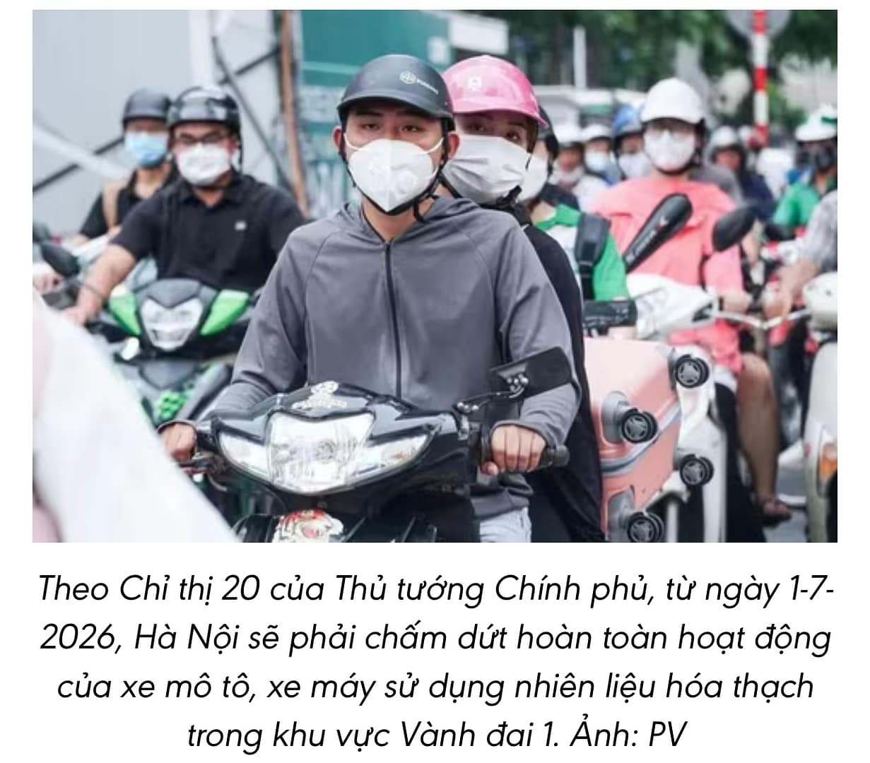 Hà Nội lên kế hoạch cấm xe máy chạy xăng trong 